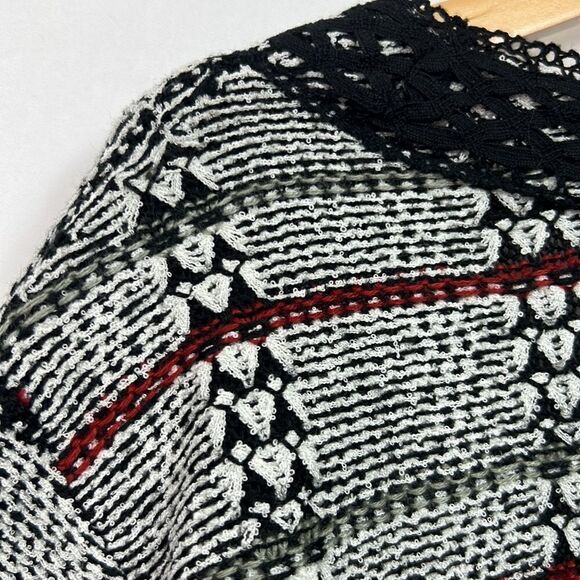 Cj Banks Fringed black and white open cardigan size 2X EUC - Picture 8 of 10